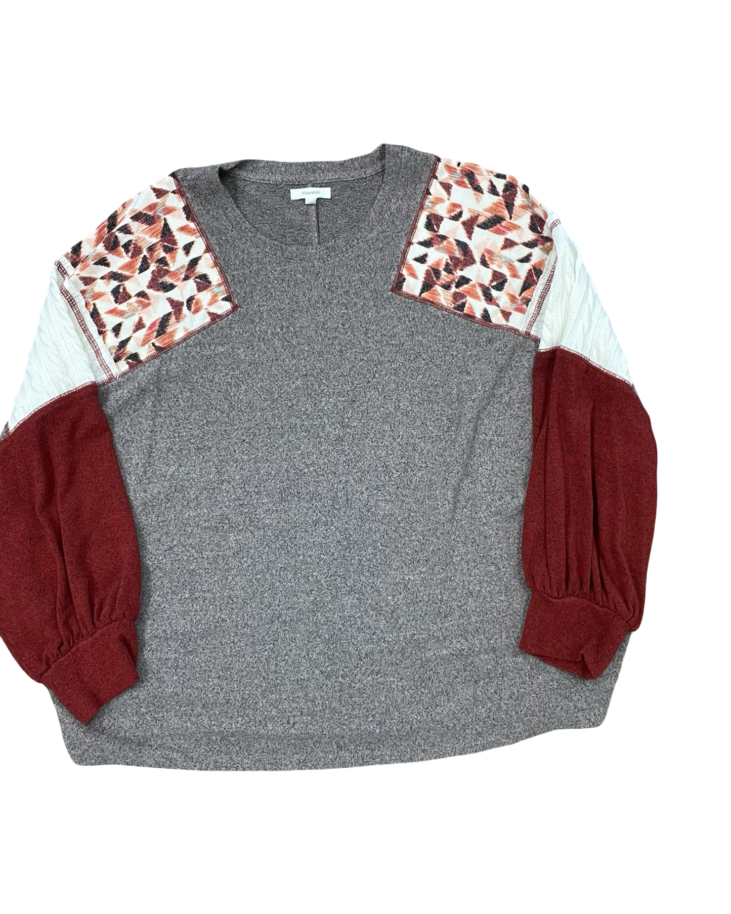 Top Ls By Maurices In Grey & Red, Size:Xl