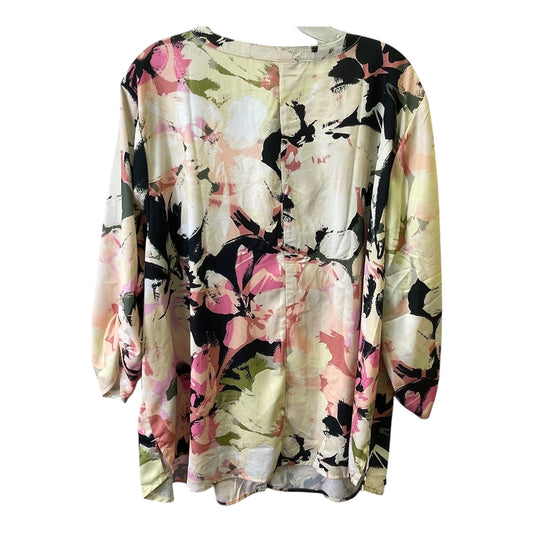 Top 3/4 Sleeve By Catherines In Peach, Size:2X