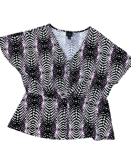 Top Ss By Worthington In Black & Purple, Size:Xl