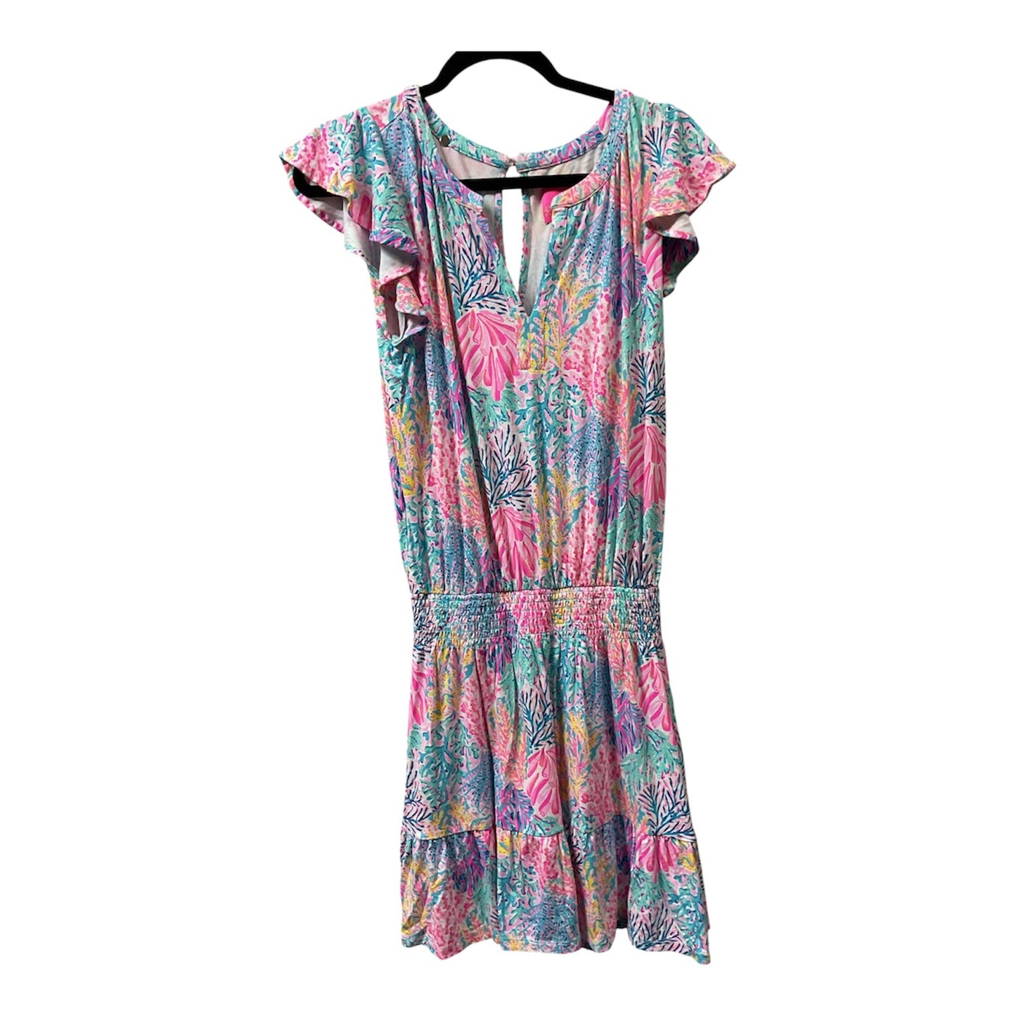 Romper Designer By Lilly Pulitzer In Pink & Purple, Size:M