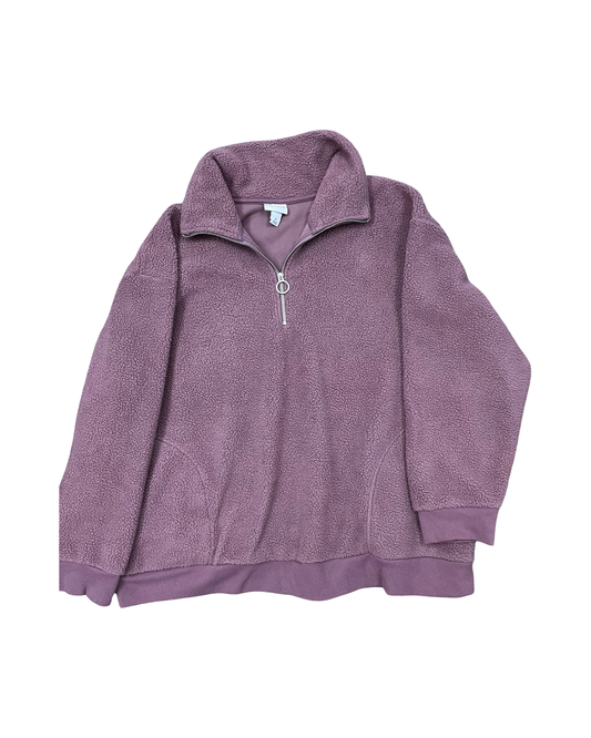 Sweatshirt Collar By Ava & Viv In Pink, Size:1X