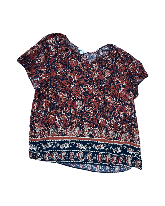 Top Ss By Cj Banks In Blue & Brown, Size:2X