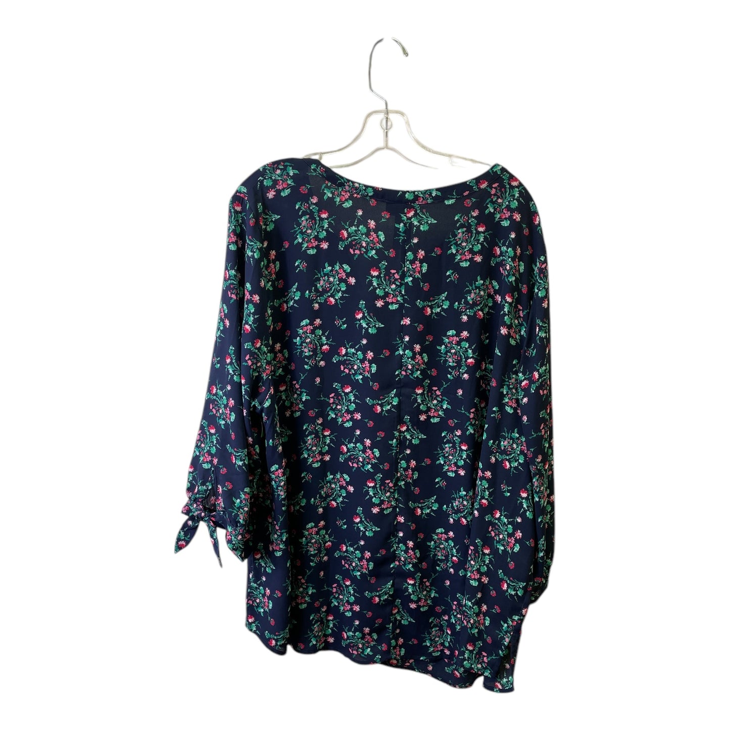 Top 3/4 Sleeve By Catherines In Blue & Pink, Size:2X