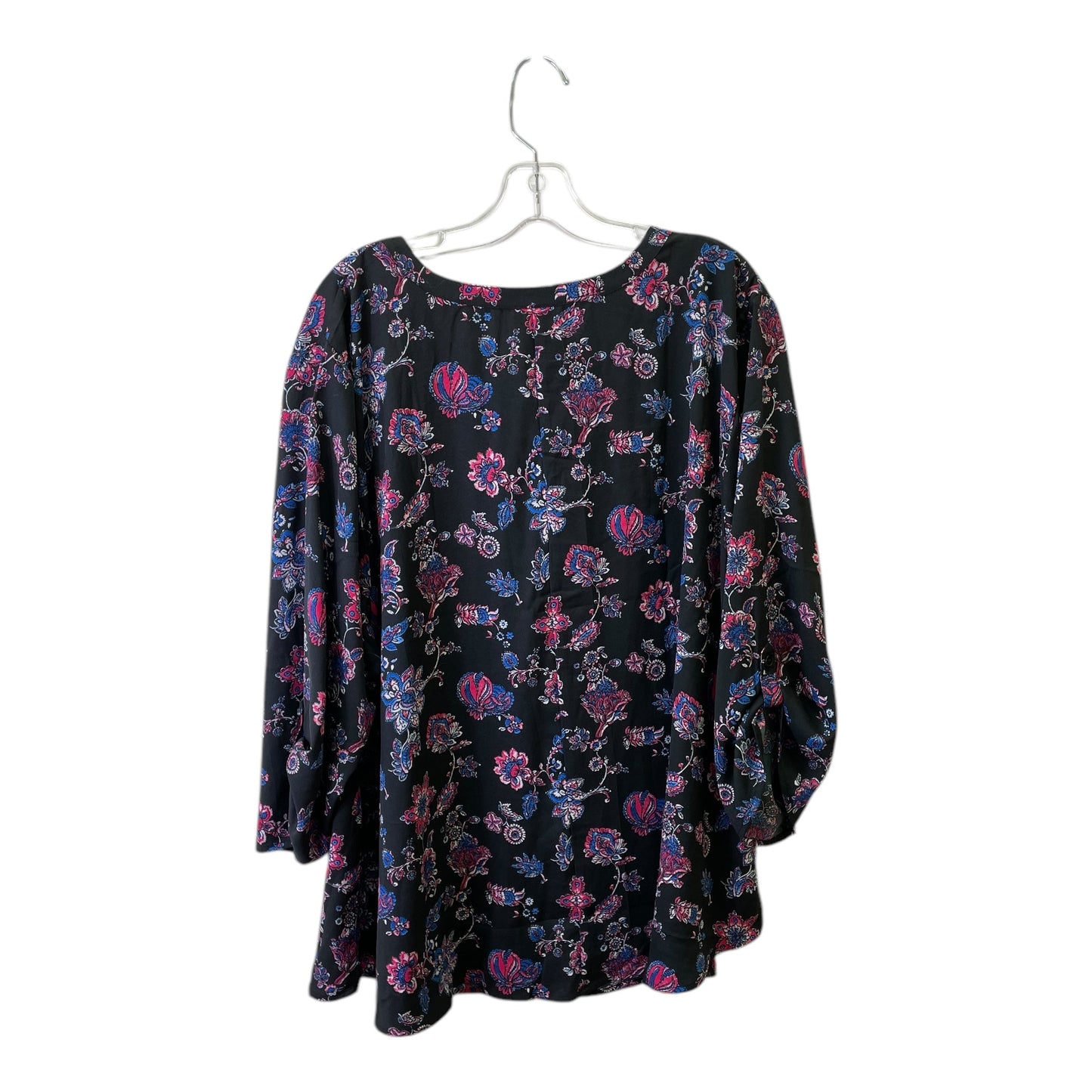 Top 3/4 Sleeve By Catherines In Black, Size:2X