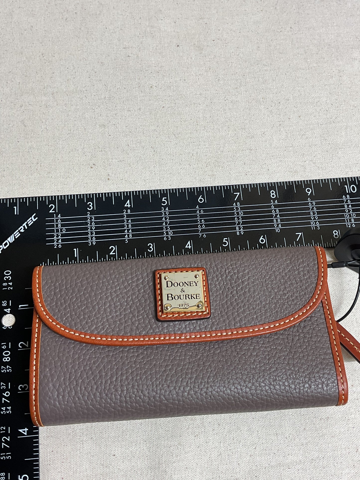 Wallet Designer By Dooney And Bourke In Grey & Tan, Size:Medium