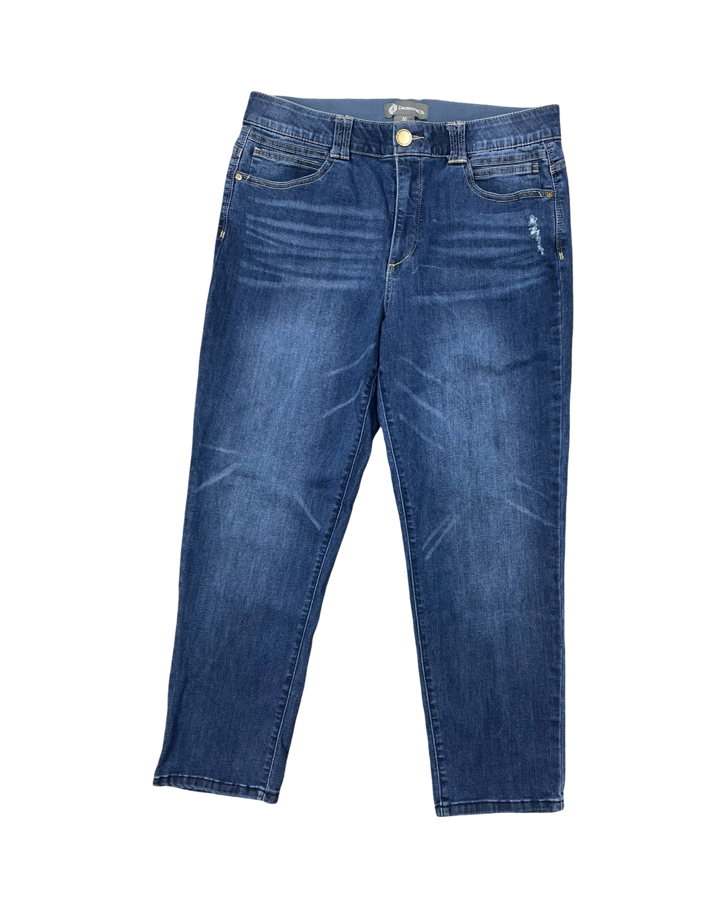 Jeans Straight By Democracy In Blue Denim, Size:16