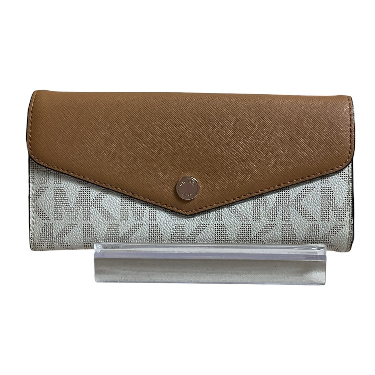 Wallet Designer By Michael Kors In Tan & White, Size:Medium