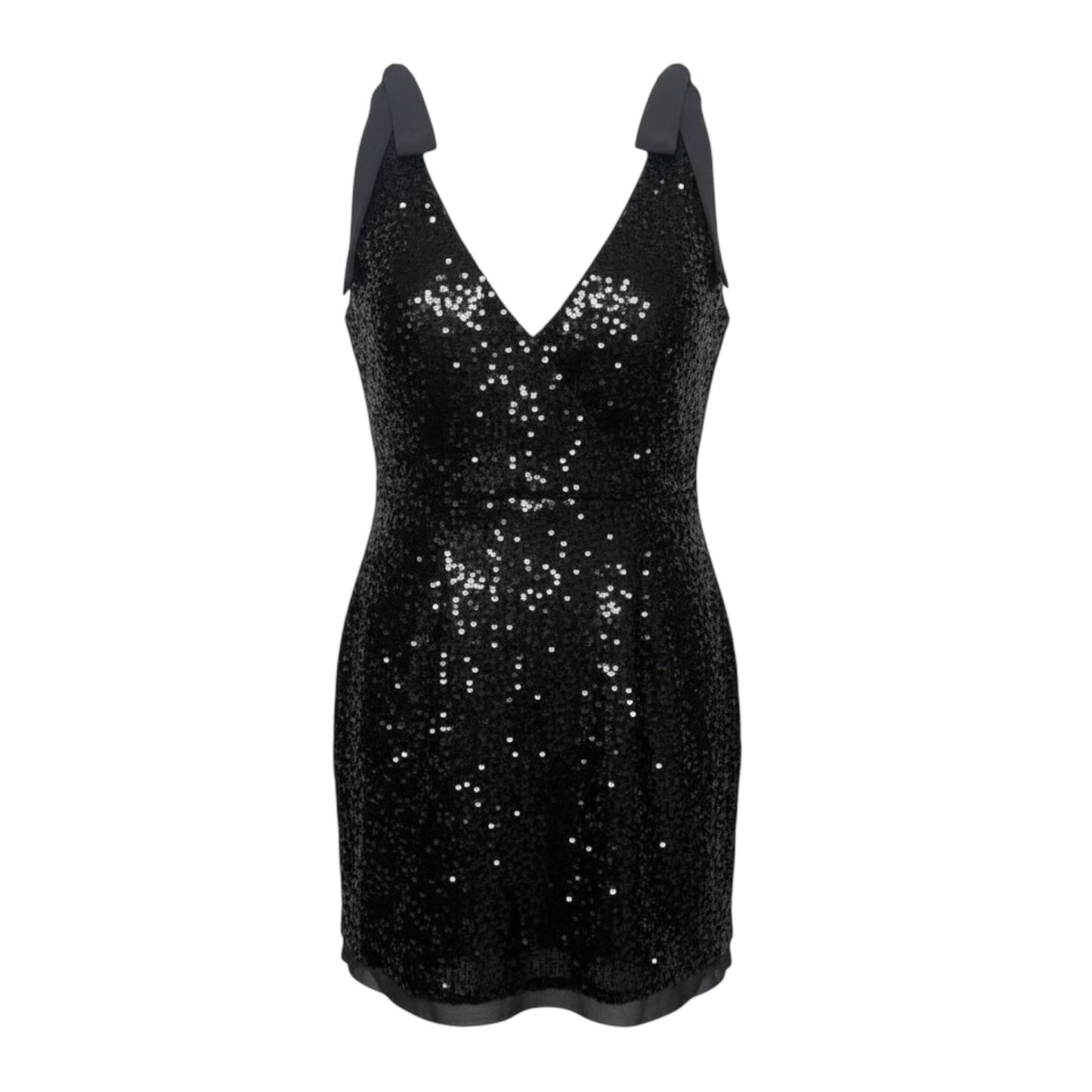 Sequin Embellished Mini Cocktail Dress By Aidan Mattox In Black, Size: 12