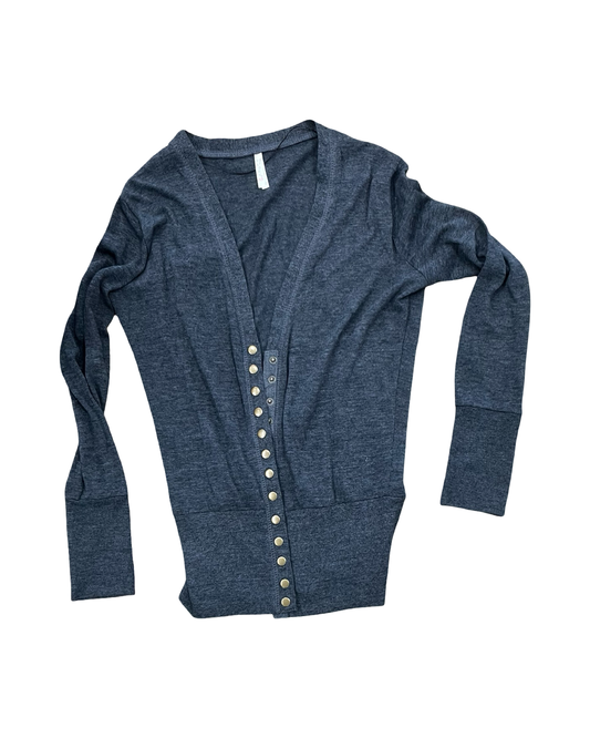 Cardigan By Clothes Mentor In Grey, Size:L