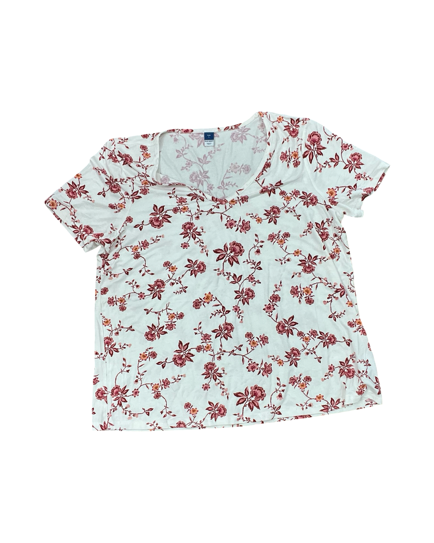 Top Ss By Old Navy In Cream & Red, Size:L