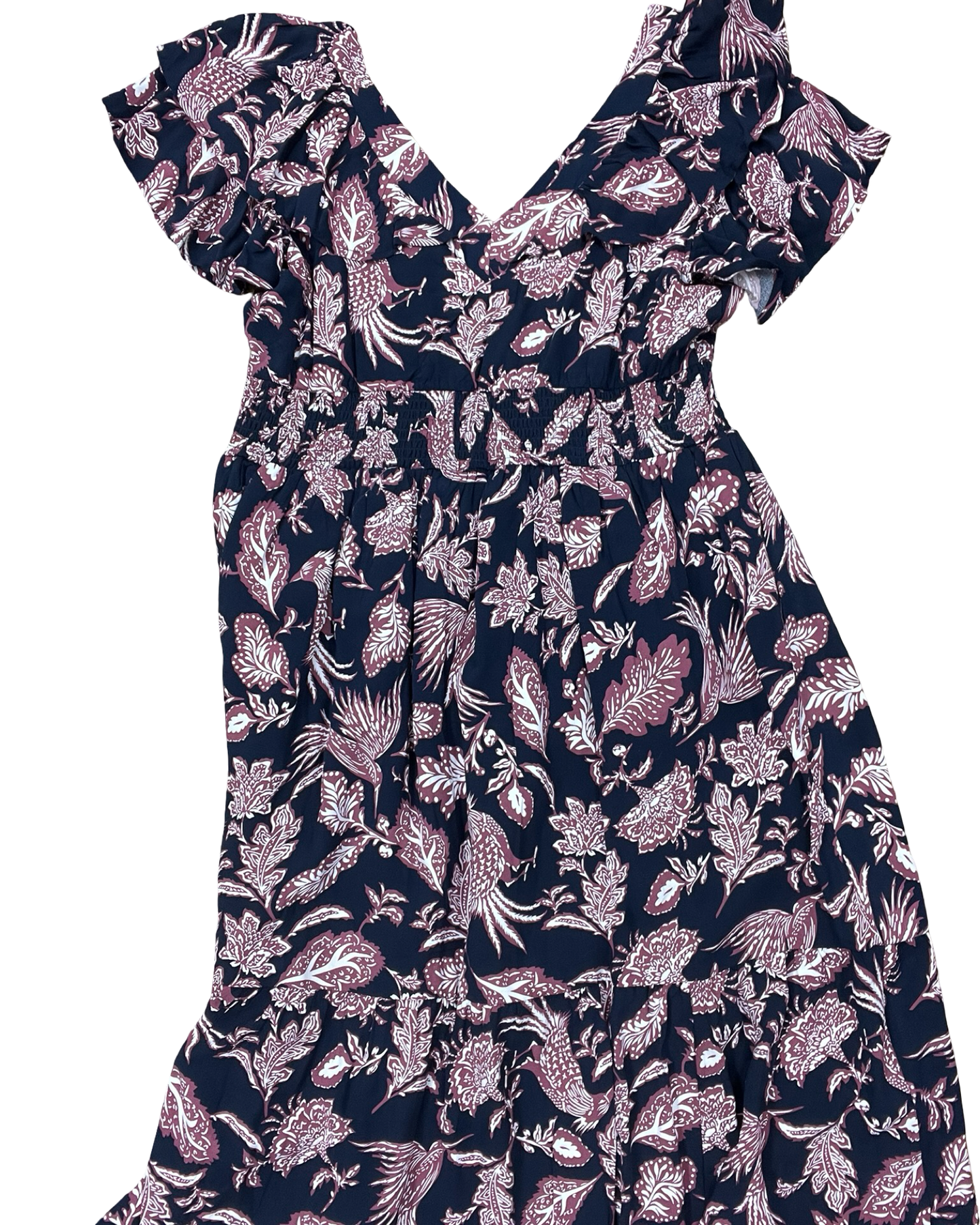 Dress Casual Midi By Maurices In Blue & Pink, Size:Xl