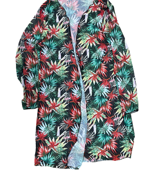Cardigan By Clothes Mentor In Floral Print, Size:M