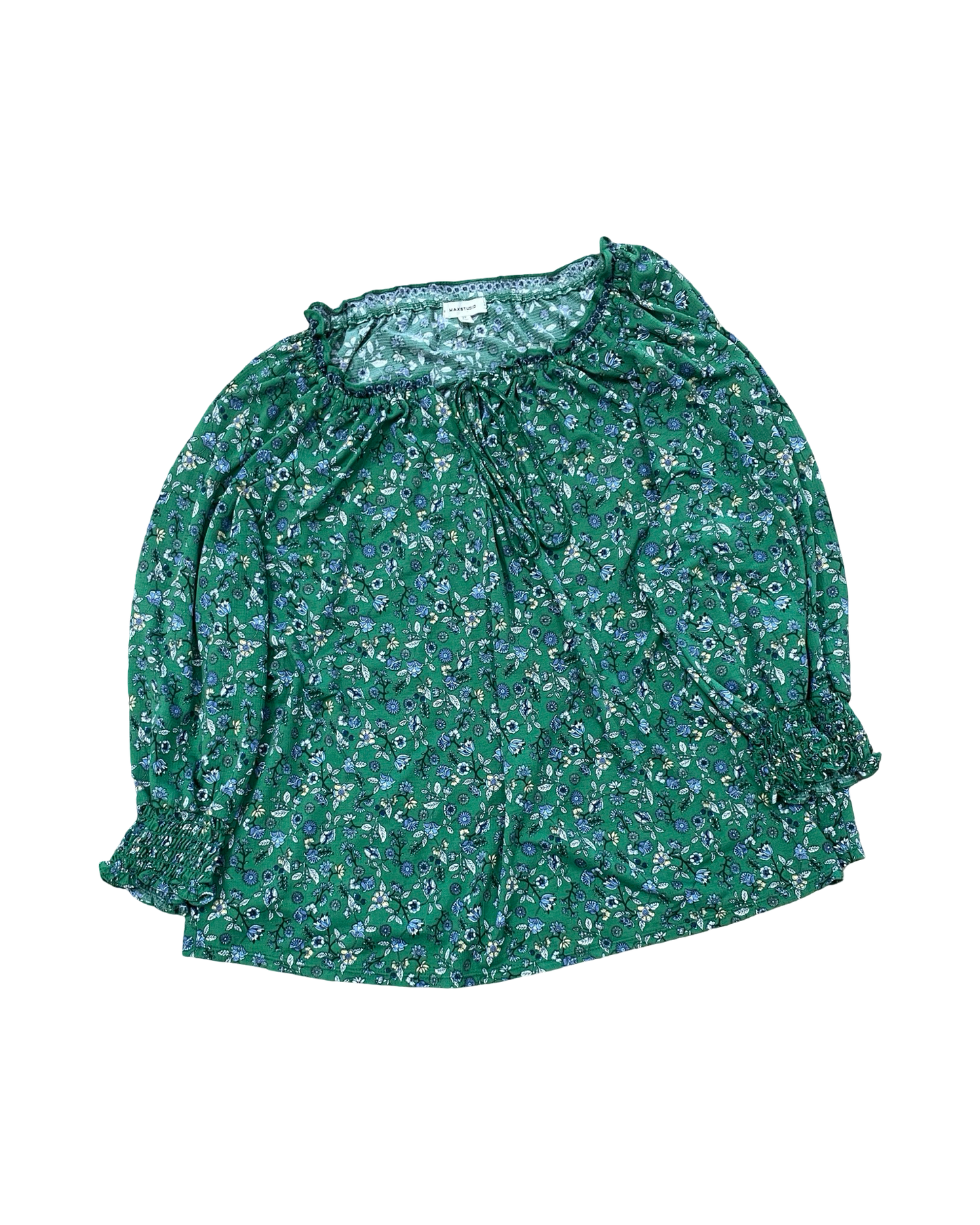Blouse 3/4 Sleeve By Max Studio In Green, Size:2X