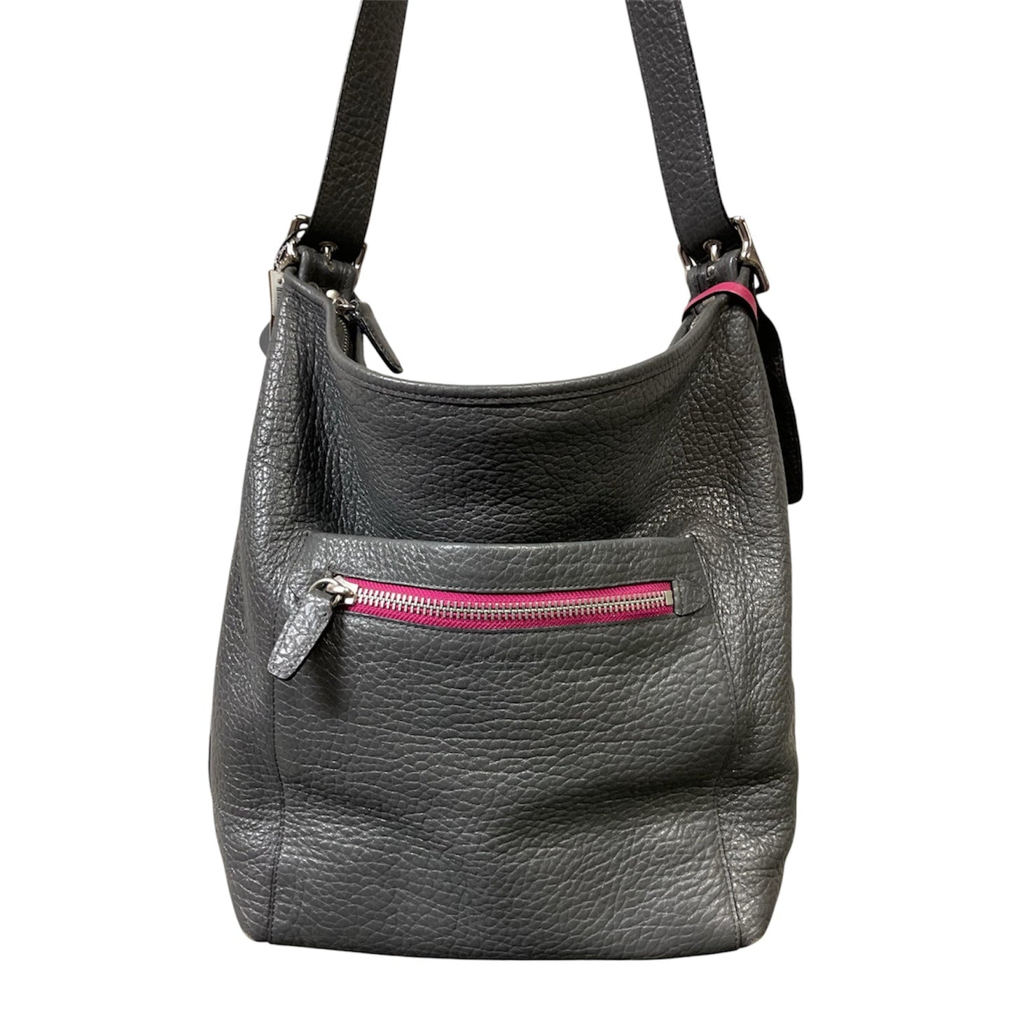 Handbag Designer By Coach In Grey & Pink, Size:Large
