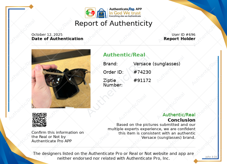 Sunglasses Luxury Designer By Versace