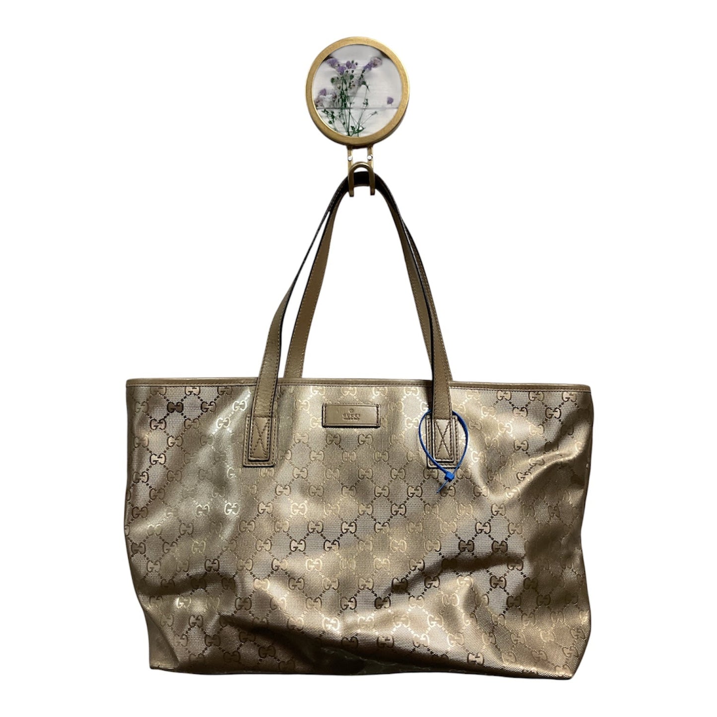 Handbag Luxury Designer By Gucci In Gold, Size:Medium