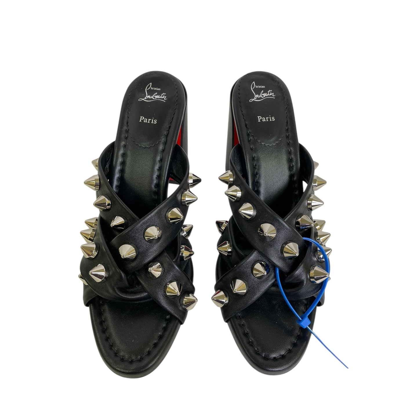 Sandals Luxury Designer By Christian Louboutin In Black, Size:9.5