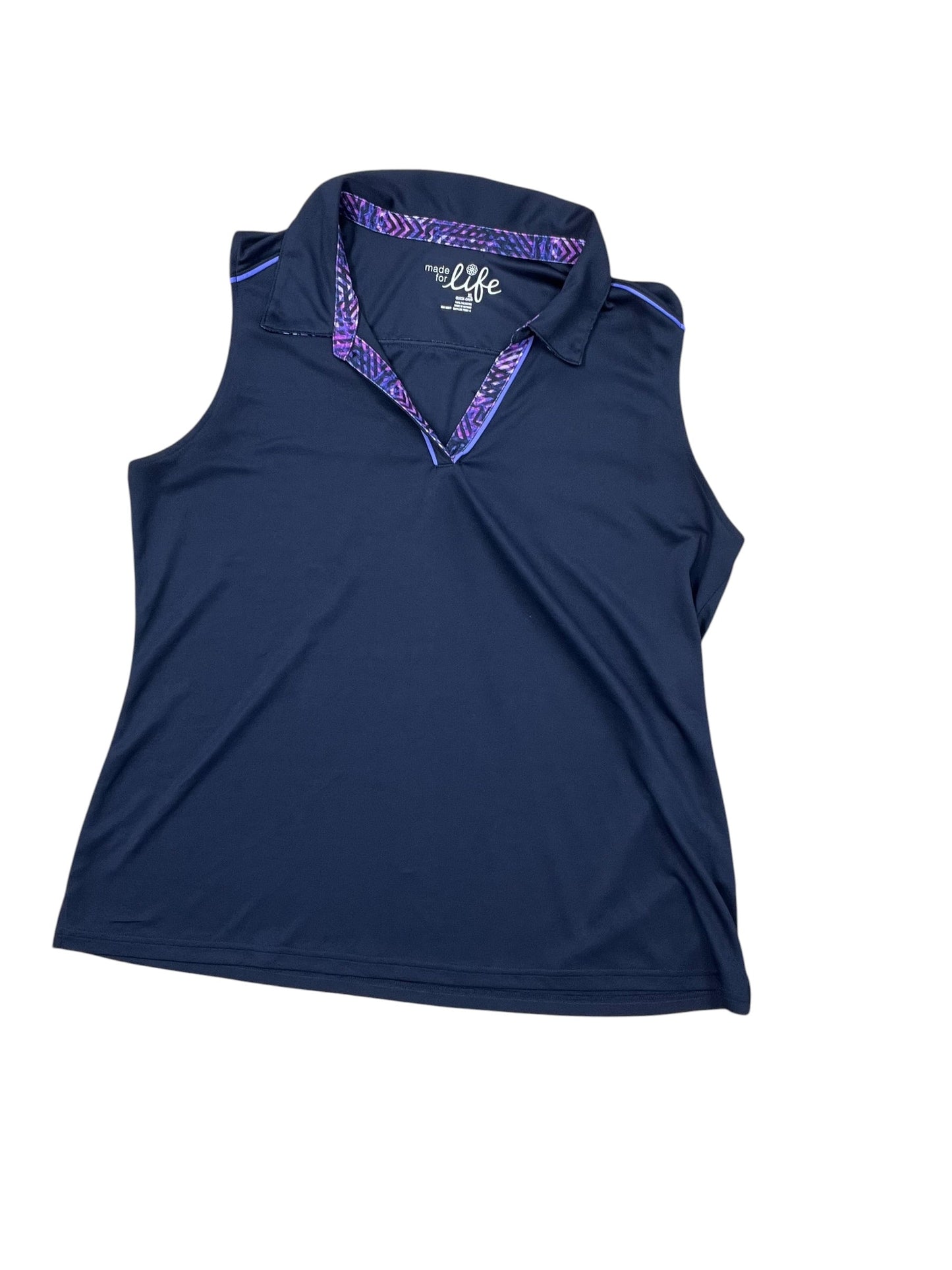 Top Sleeveless By Made For Life In Navy, Size:Xl