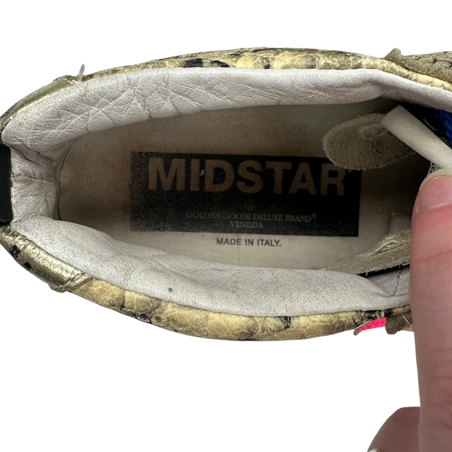 Shoes Luxury Designer By Golden Goose In Snakeskin Print, Size:8.5