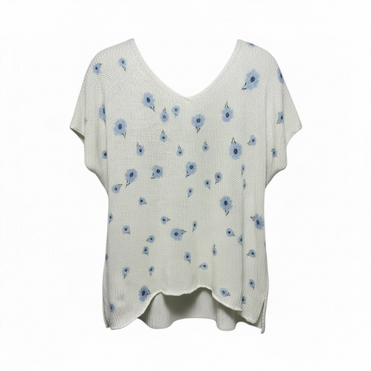 Short Sleeve Sweater By Wooden Ships By Paola In Floral Print, Size: M