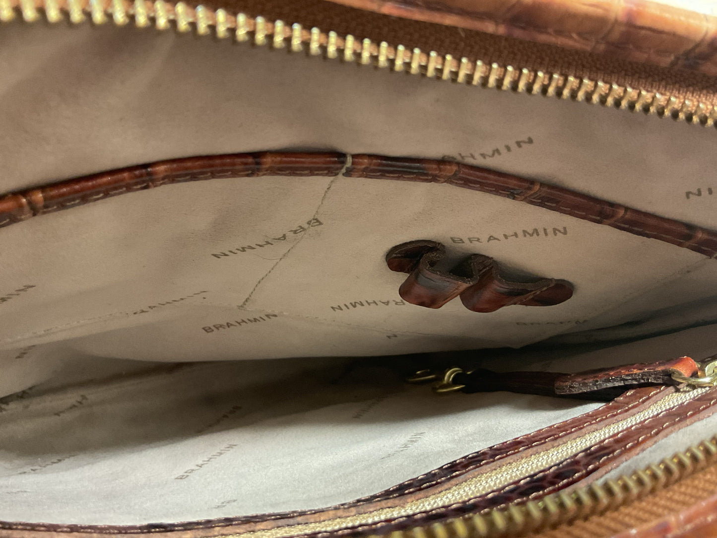 Crossbody Designer By Brahmin In Brown, Size:Medium