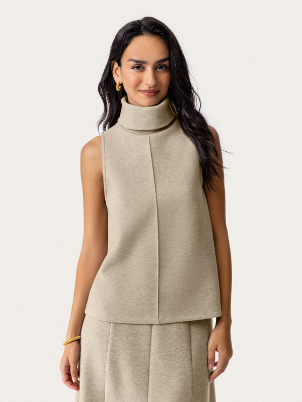 Top Sleeveless By OGL In Taupe, Size: M