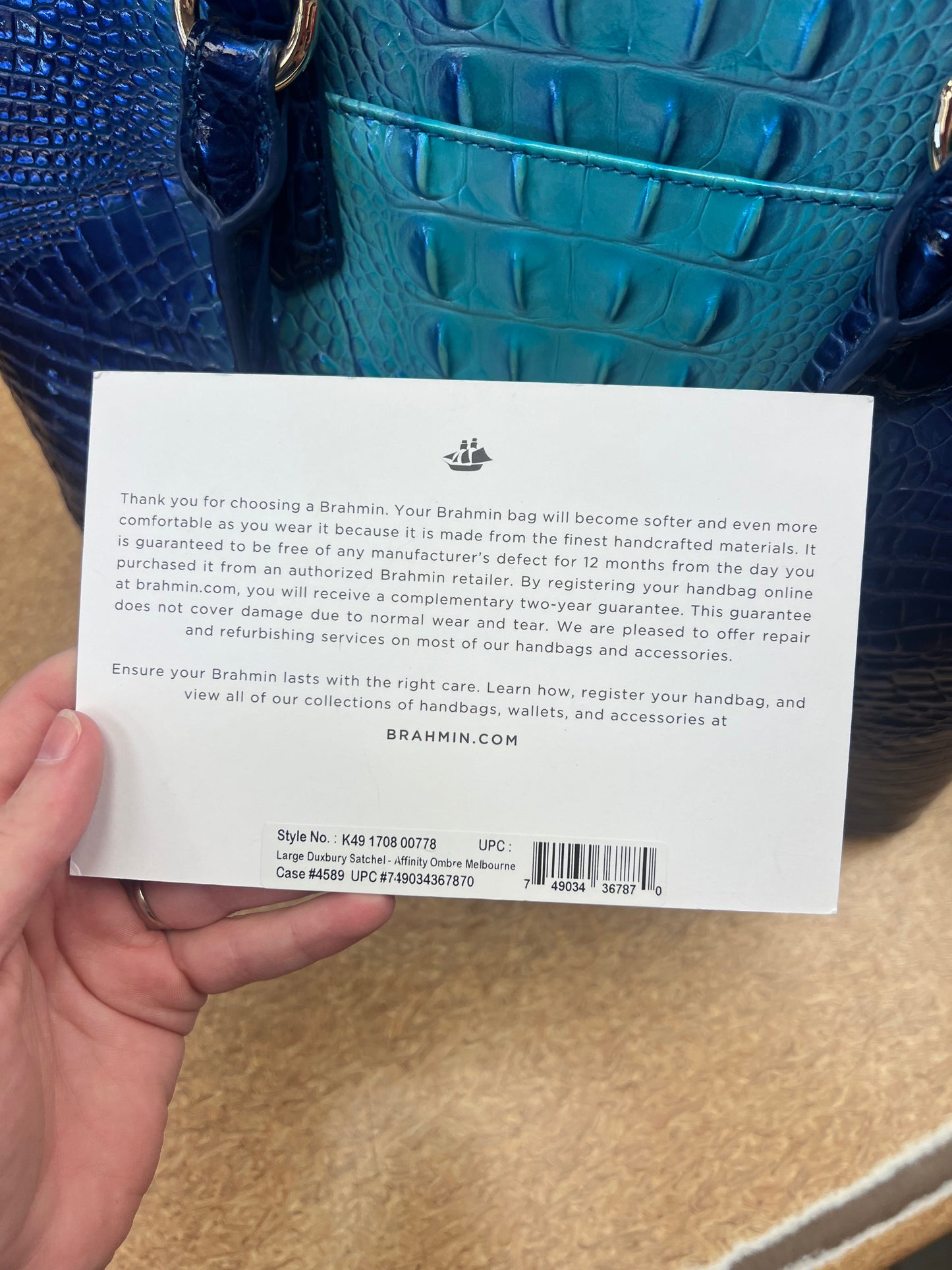 CROSSBODY DESIGNER by BRAHMIN In BLUE, Size: LARGE