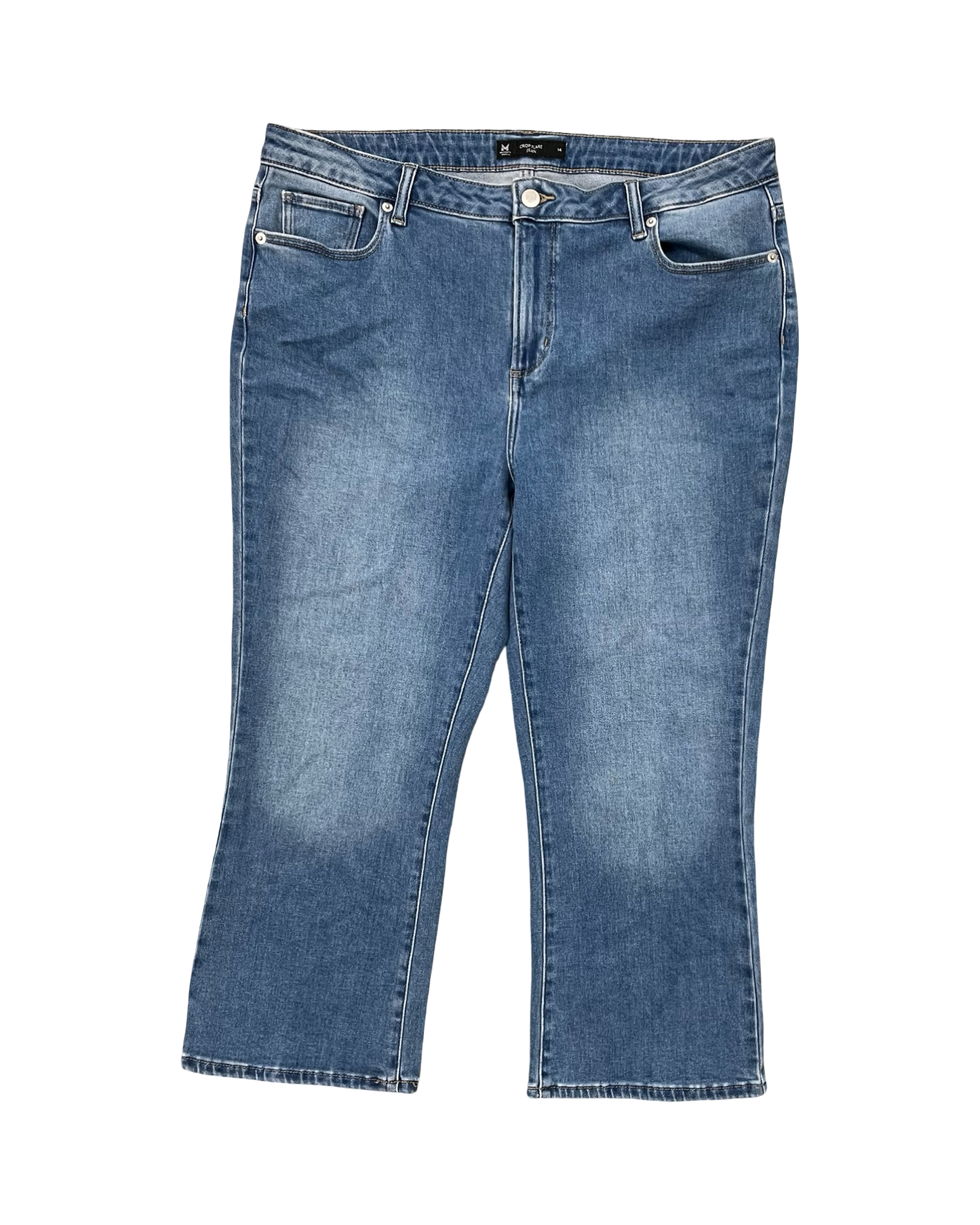 Jeans Cropped By Members Mark In Blue Denim, Size:14