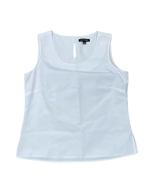 Top Sleeveless By Notations In White, Size:S