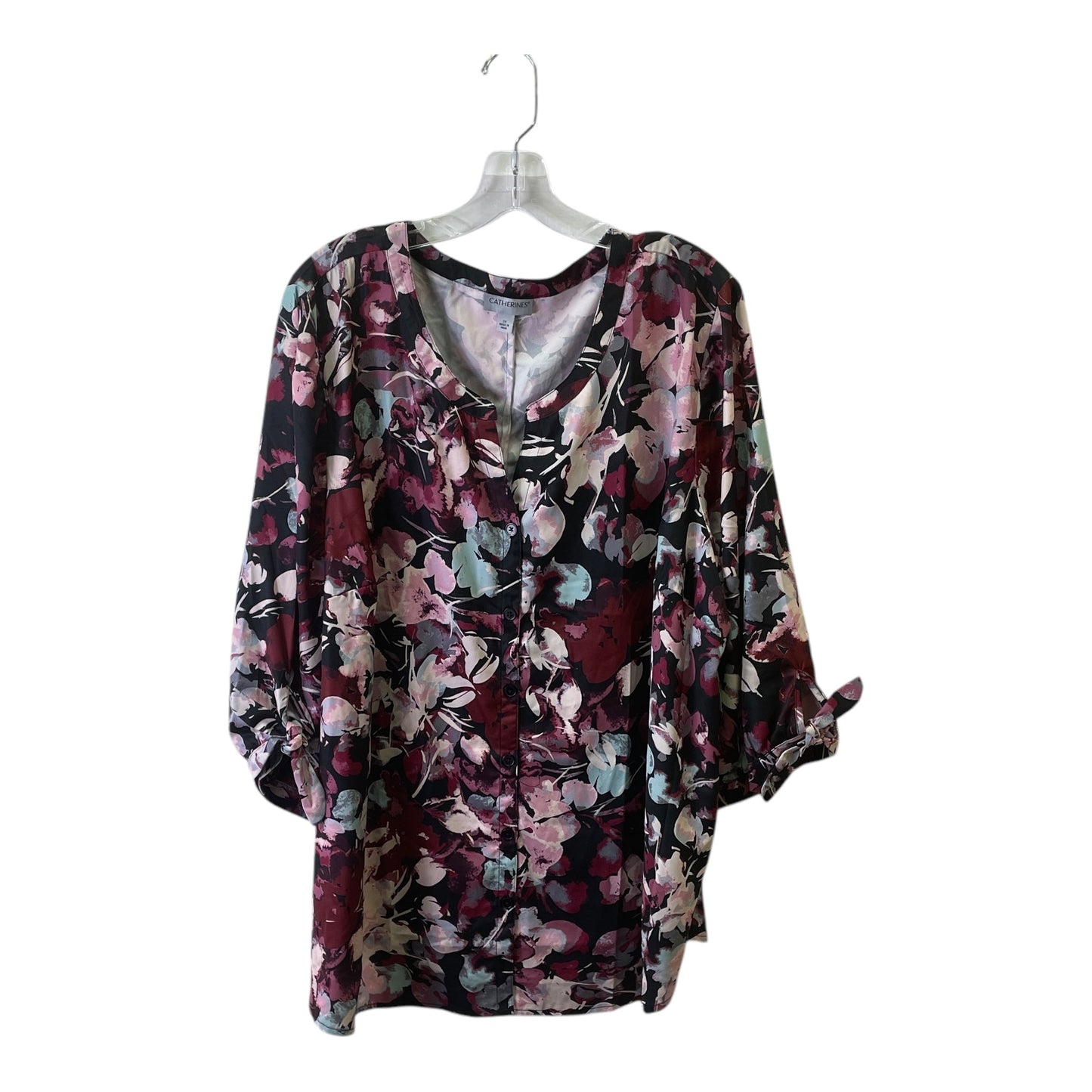 Top 3/4 Sleeve By Catherines In Pink, Size:2X
