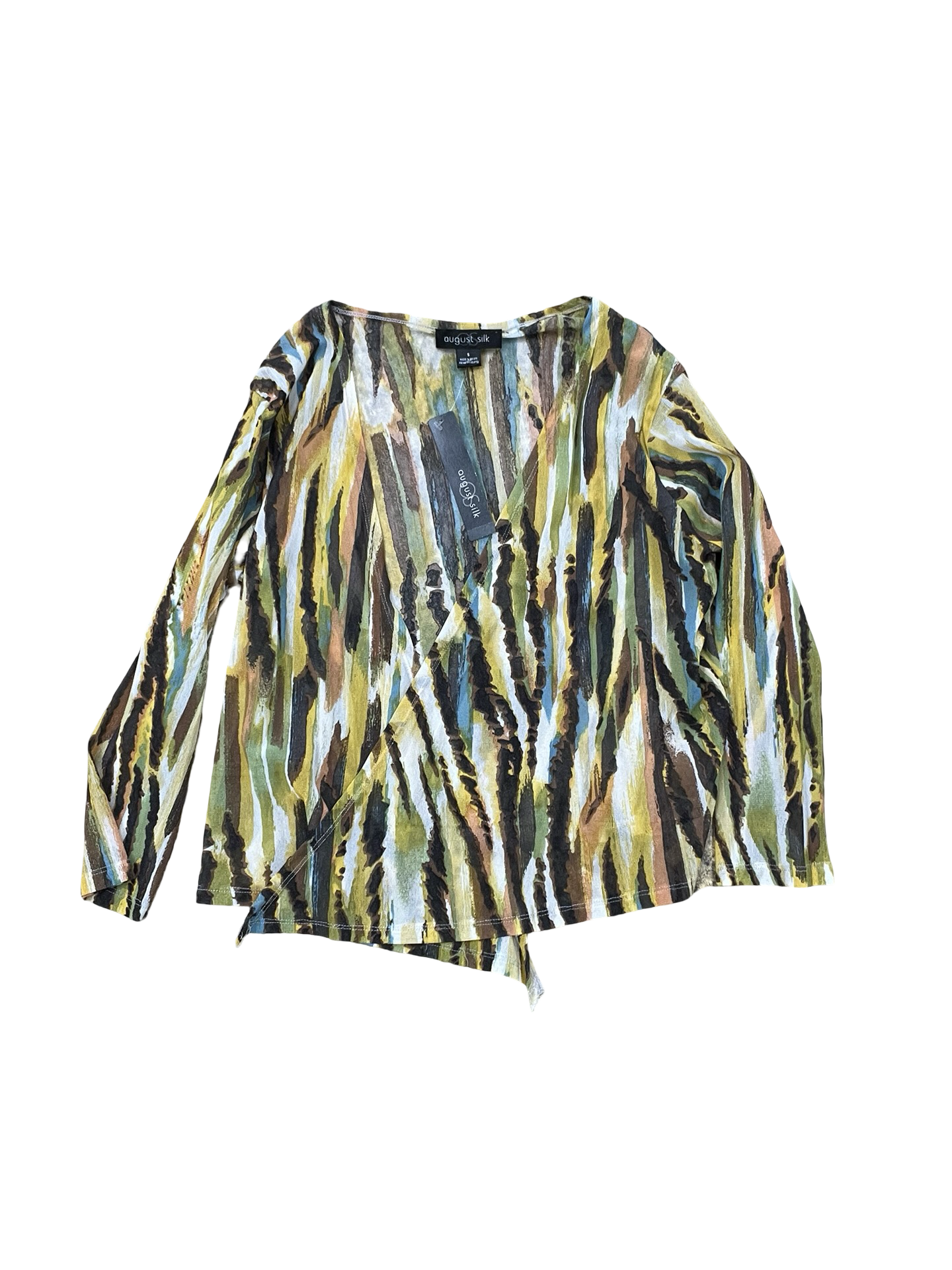 Cardigan By August Silk In Brown & Yellow, Size:S