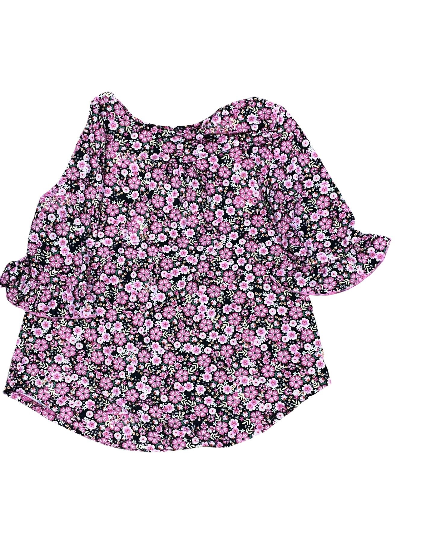 Top 3/4 Sleeve By Clothes Mentor In Floral Print, Size:Xl