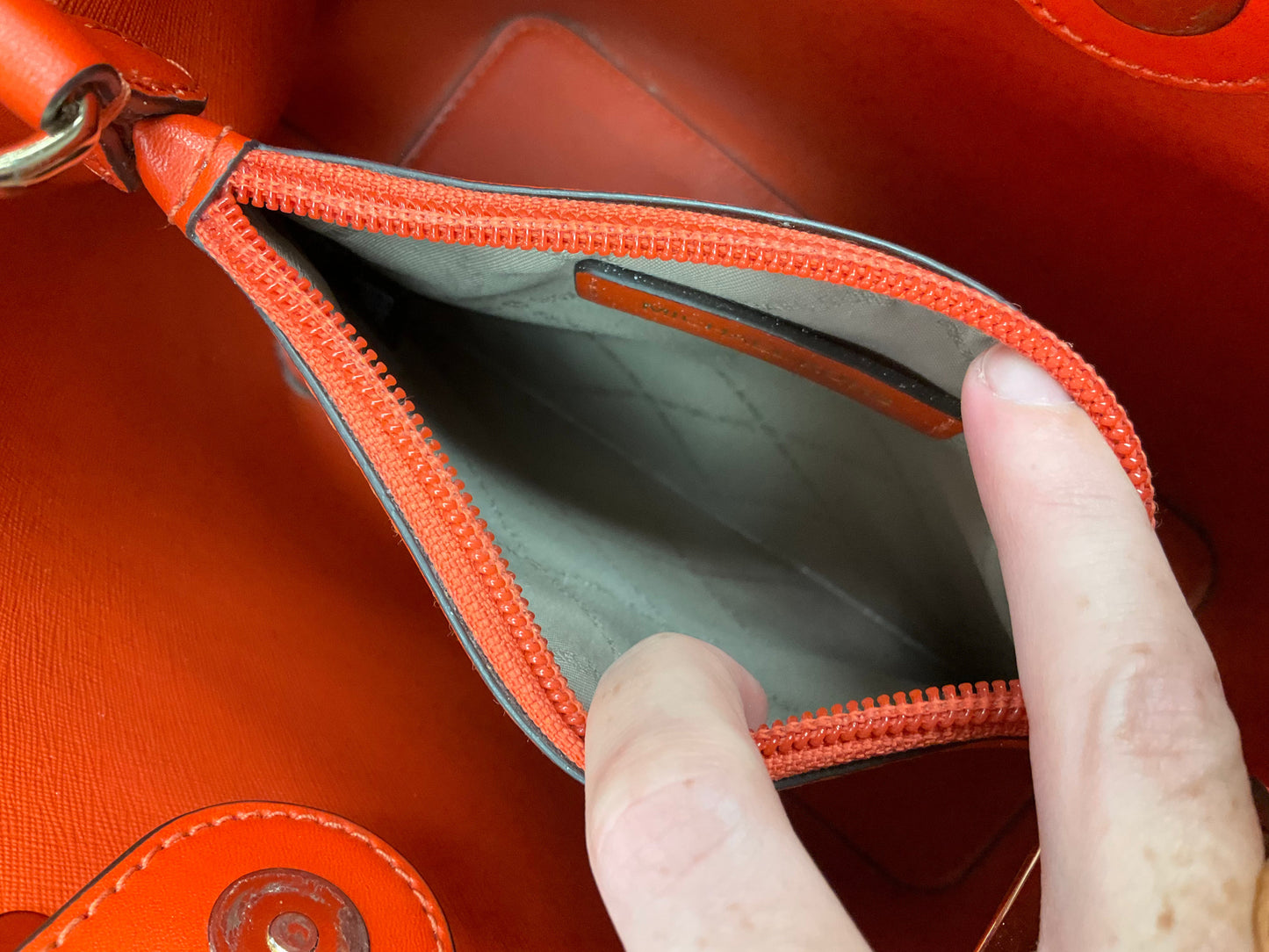 Handbag Designer By Michael Kors In Orange, Size:Medium