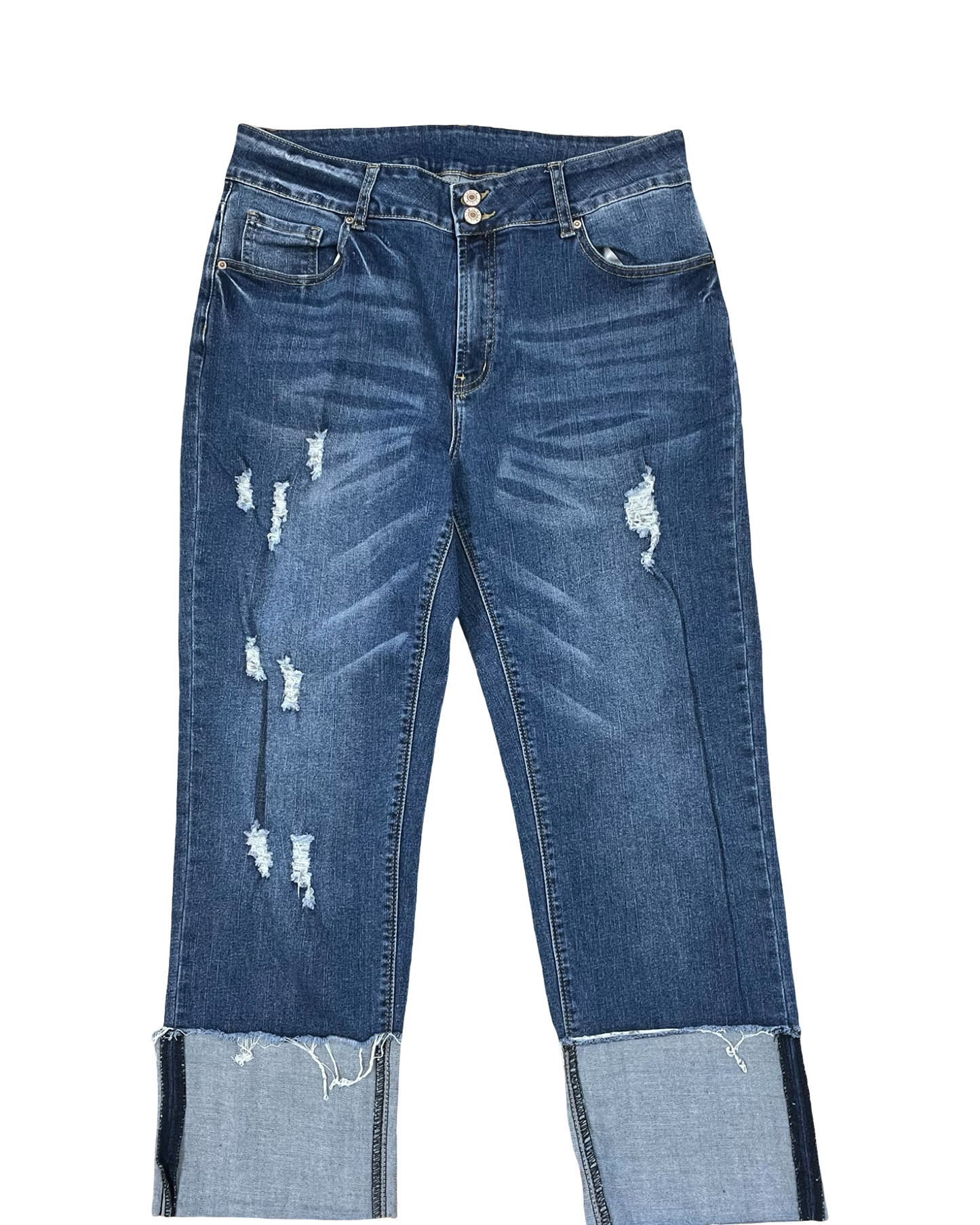 Jeans Straight By Clothes Mentor In Blue Denim, Size:14