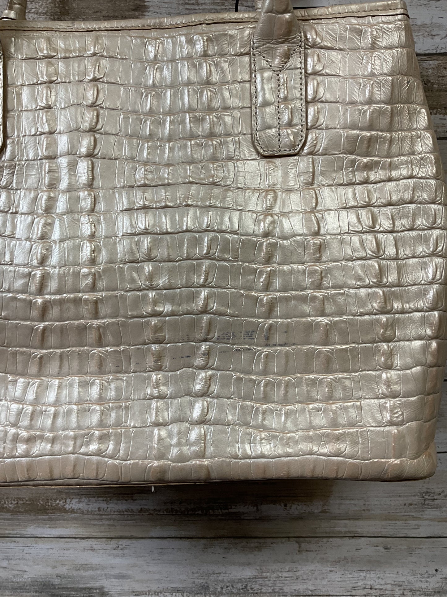 Handbag Designer By Brahmin In Gold, Size:Large