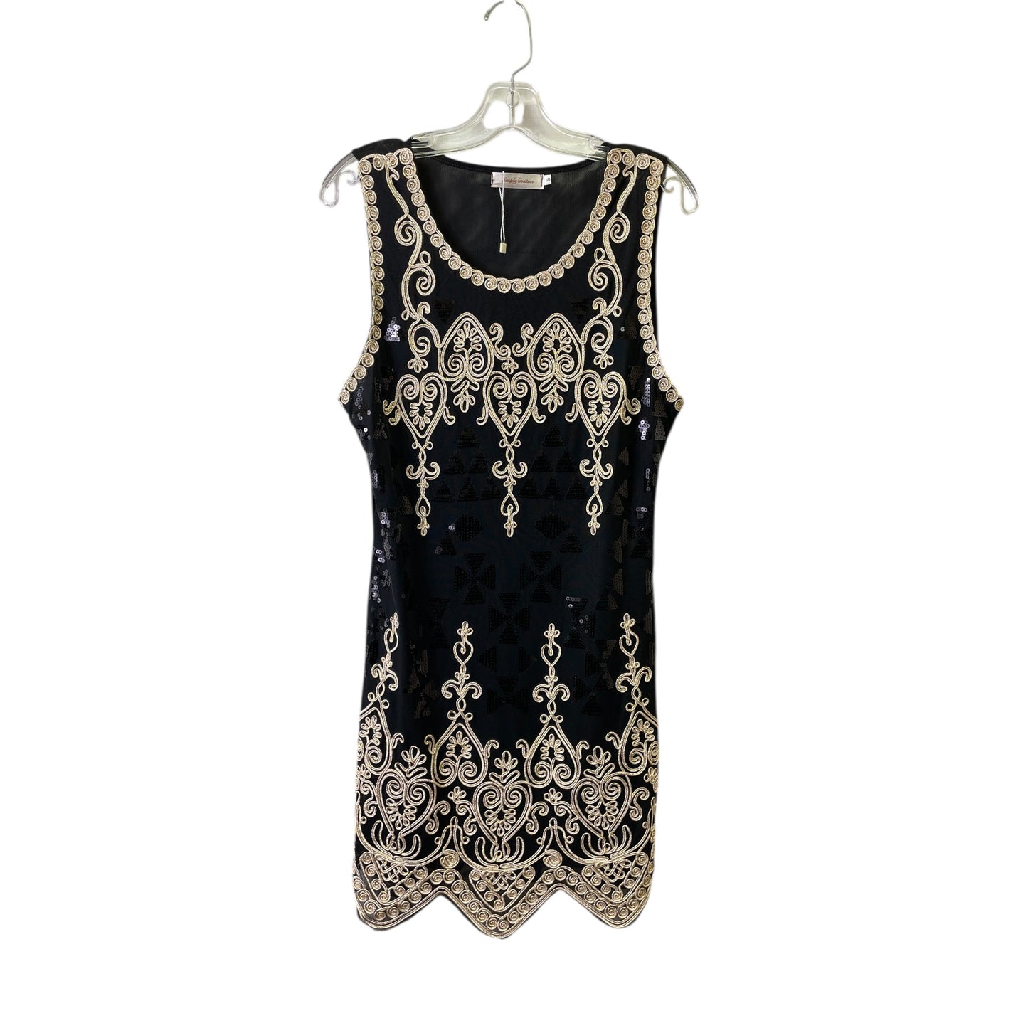 Dress Party Short By Simply Couture In Black & Gold, Size:S