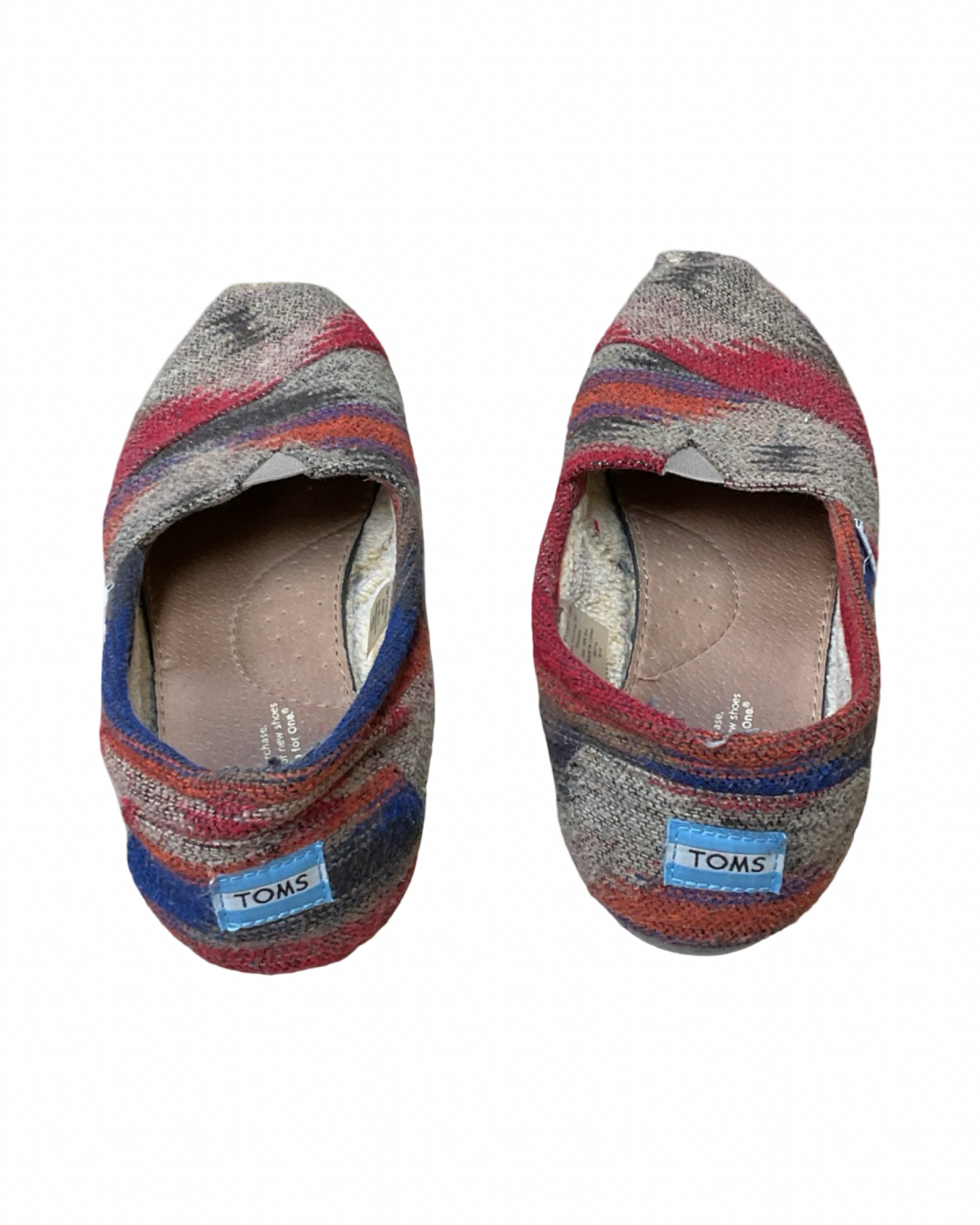 Shoes Flats By Toms In Red & Tan, Size:10