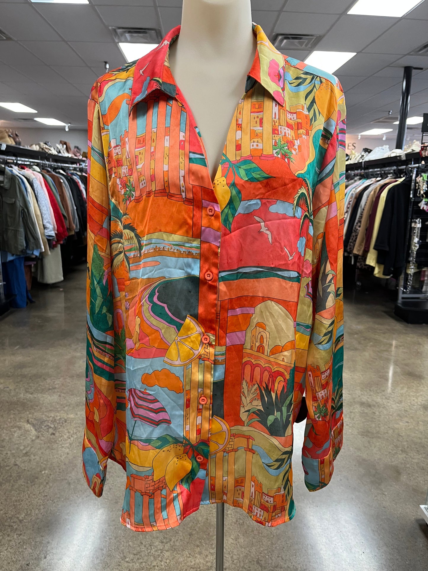 Top Ls By Mumu In Tropical Print, Size:L