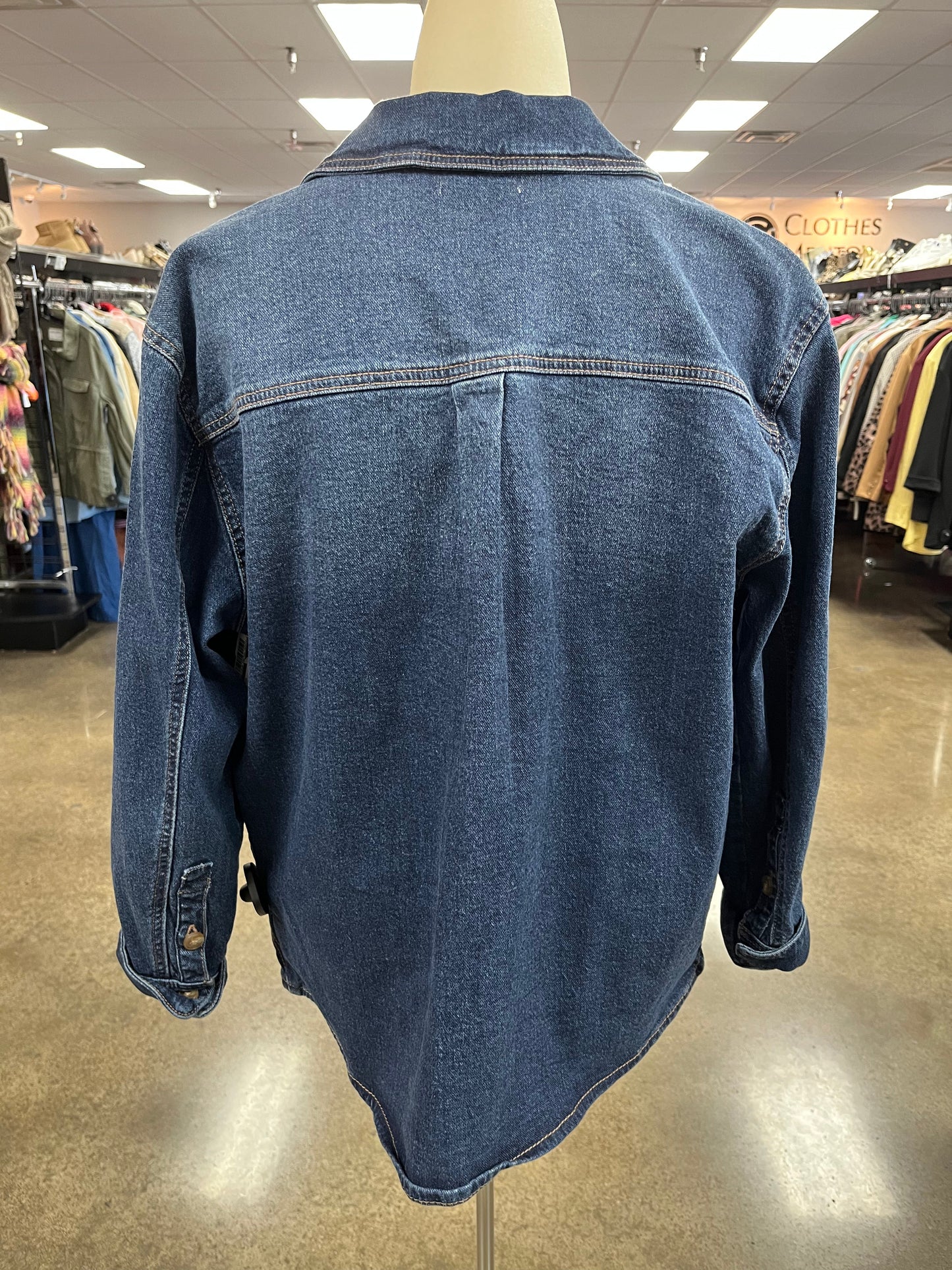 Jacket Denim By Wonderly In Blue Denim, Size:Sp