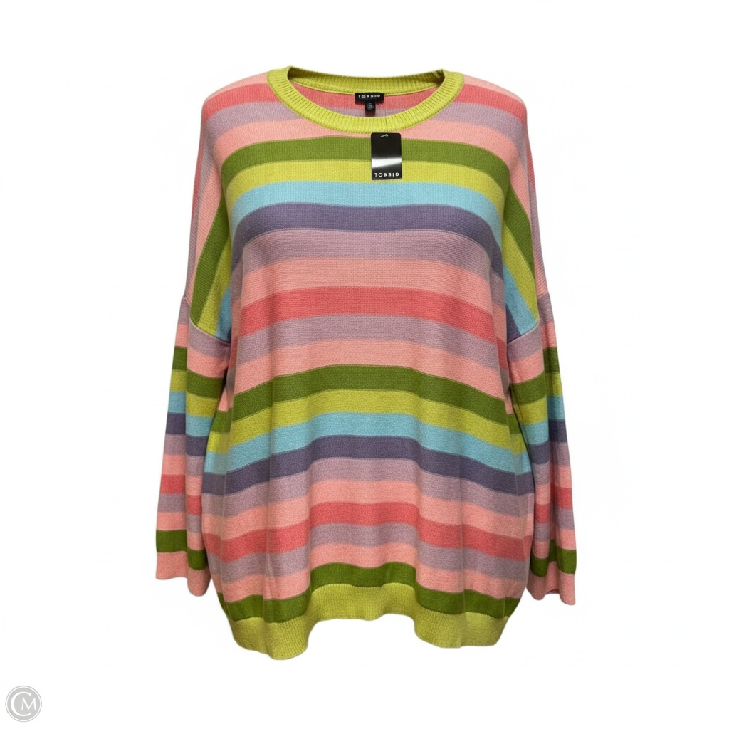Sweater By Torrid In Striped Pattern, Size: 6X