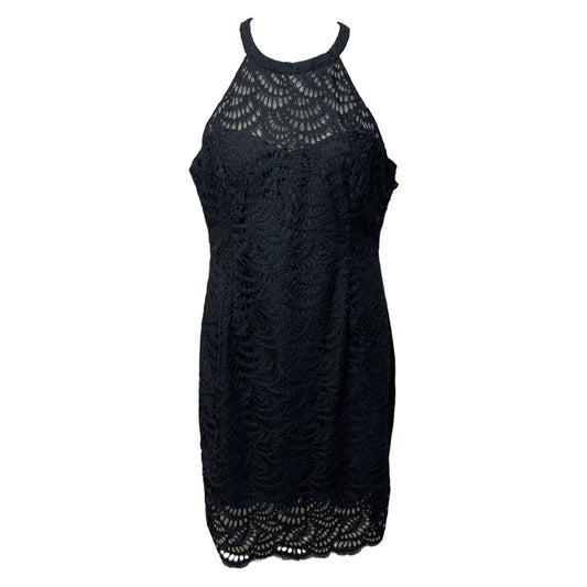 Kenna Lace Sheath Dress Designer By Lilly Pulitzer In Onyx Scalloped Fan Lace, Size: M ESTIMATED