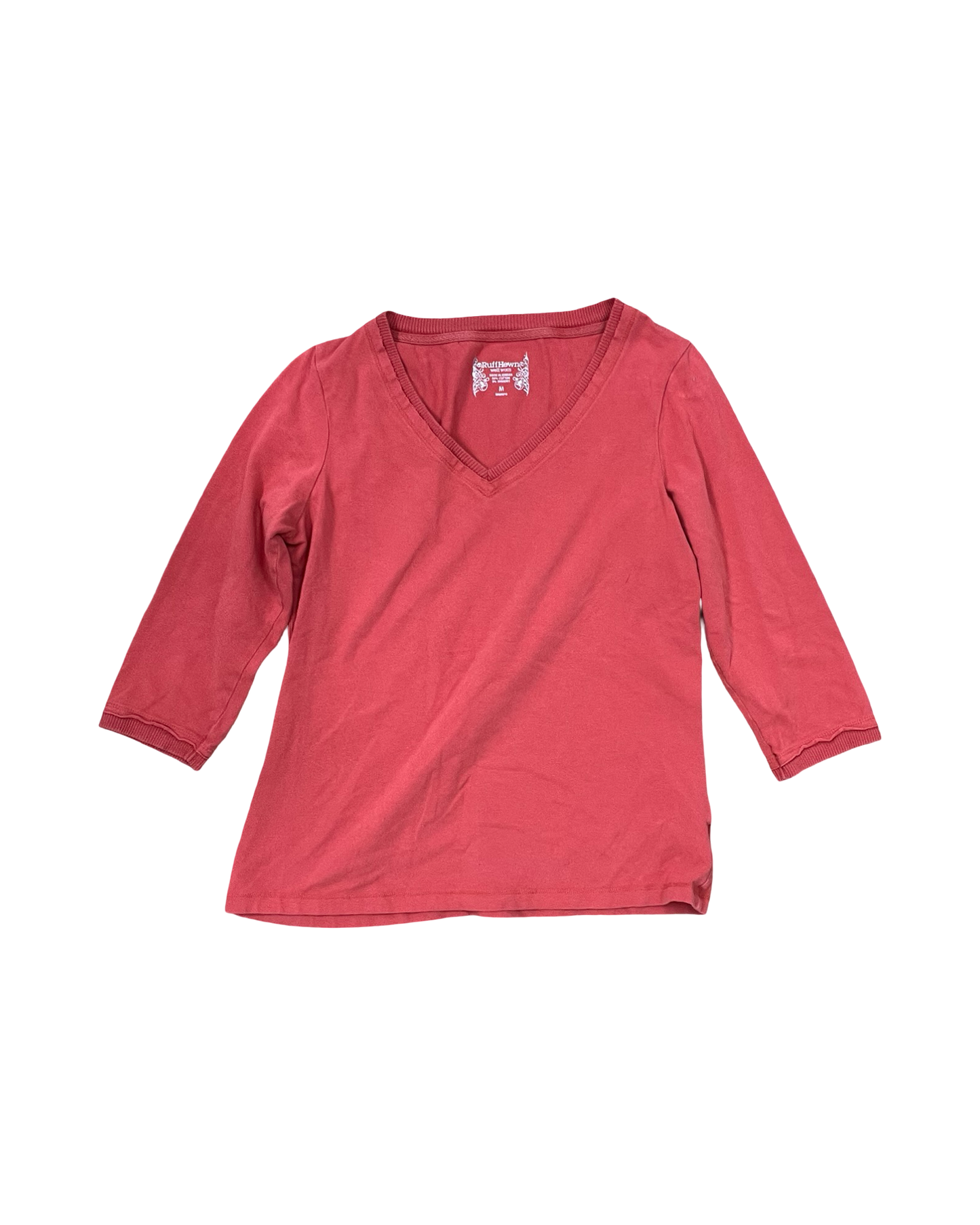 Top 3/4 Sleeve By Ruff Hewn In Red, Size:M