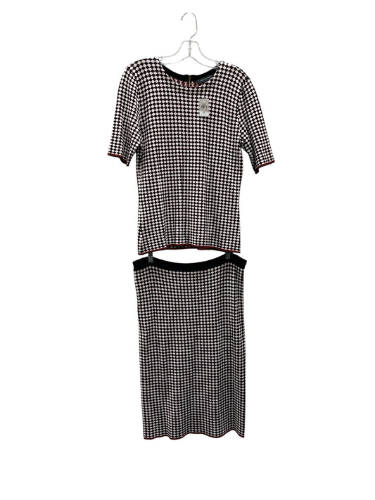Skirt Set 2Pc By Ann Taylor In Black & Orange, Size:M