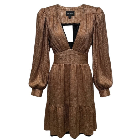 Jamey Metallic Party Dress By Sabina Musayev In Gold, Size: S