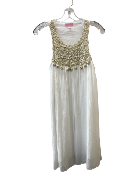 Dress Designer By Lilly Pulitzer In Gold & White, Size:S