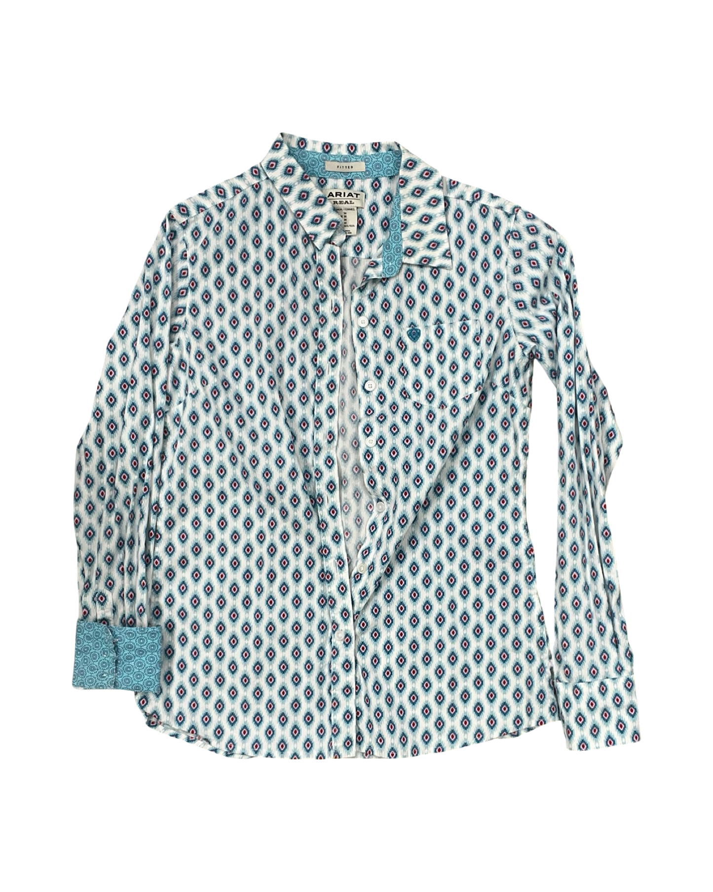 Top Ls By Ariat In Blue & Pink, Size:M