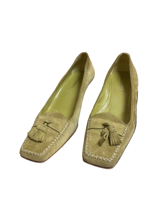 Shoes Luxury Designer By Prada In Green, Size:8