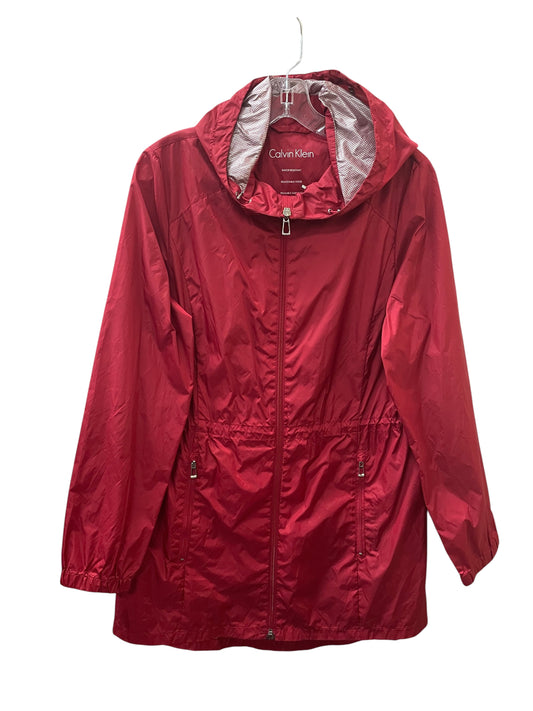 Jacket Windbreaker By Calvin Klein In Red, Size:M