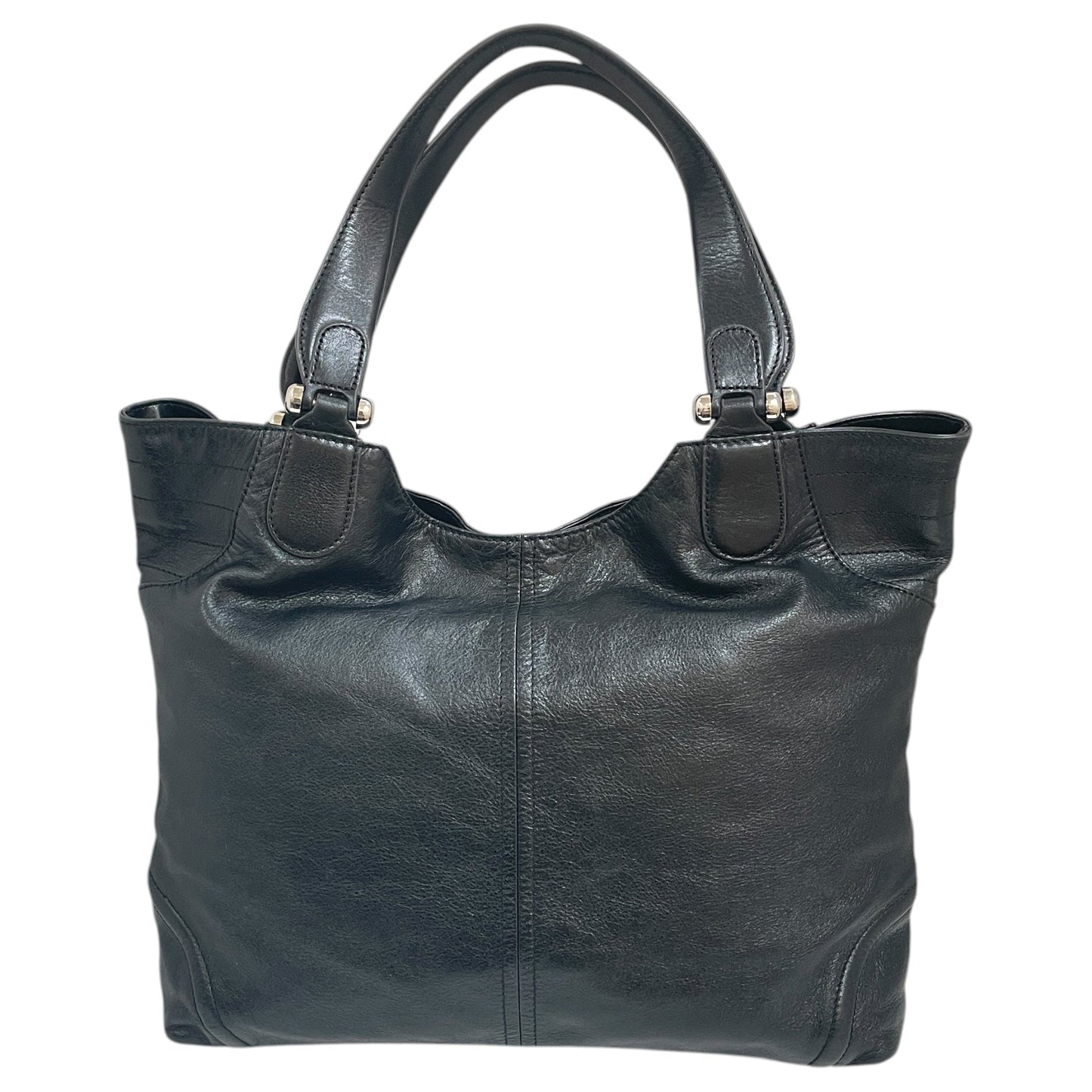 Handbag Leather By Anne Klein In Black, Size:Large