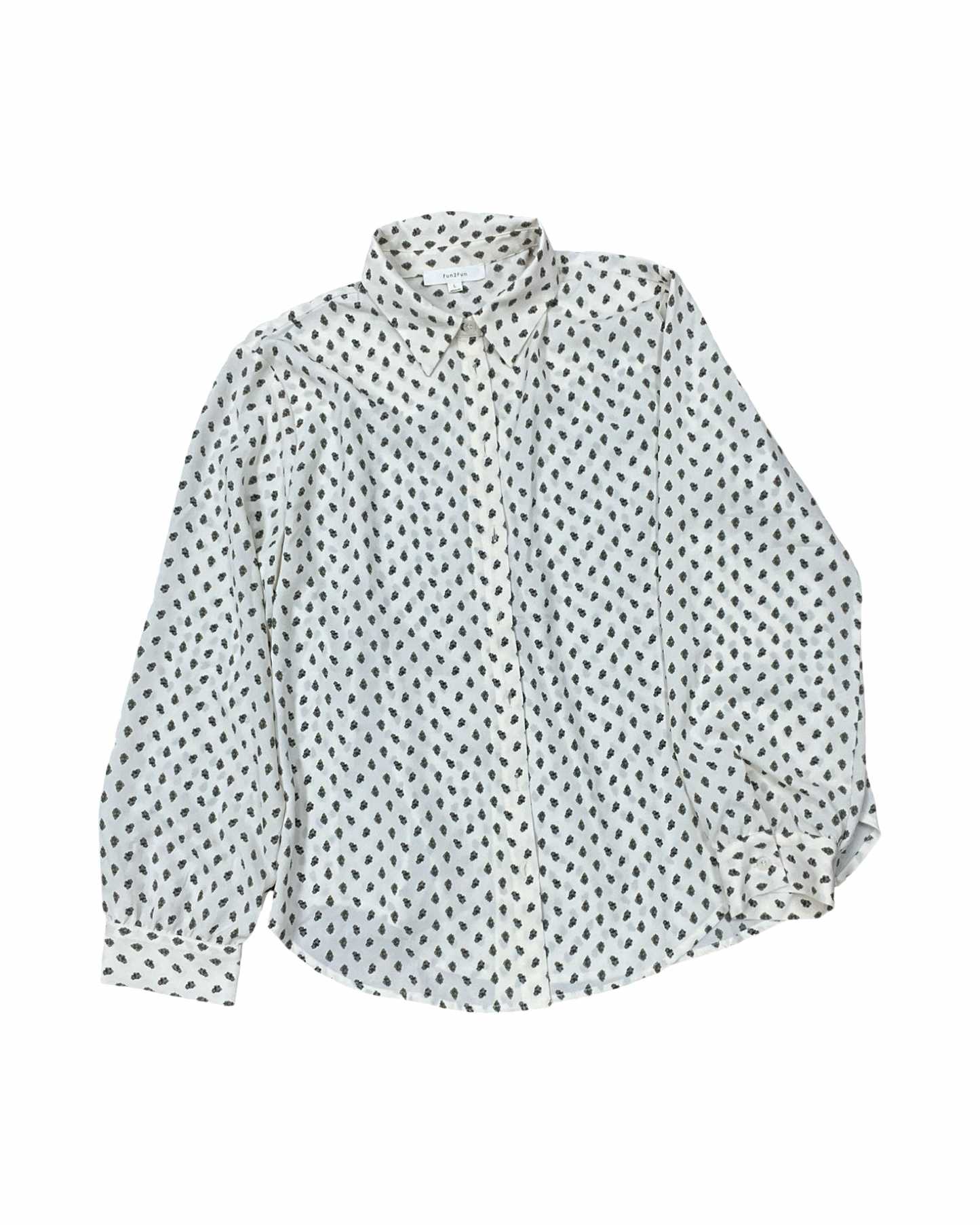 Blouse Ls By Clothes Mentor In Cream, Size:L